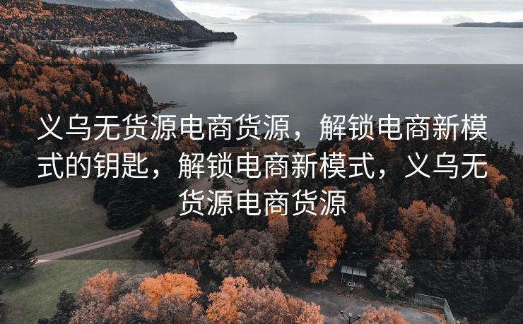 义乌无货源电商货源，解锁电商新模式的钥匙，解锁电商新模式，义乌无货源电商货源
